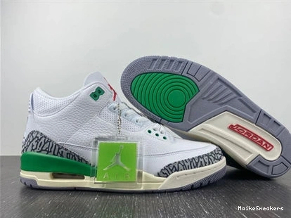 MaikeSneakers Retro 3 Fashionable 3829 Green Lucky CK9246- Jordan 1025